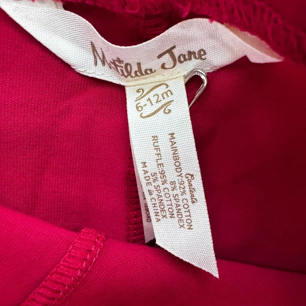 Matilda Jane Baby Christmas Tunic Legging Set Size 6-12M Red Holiday Santa Photo